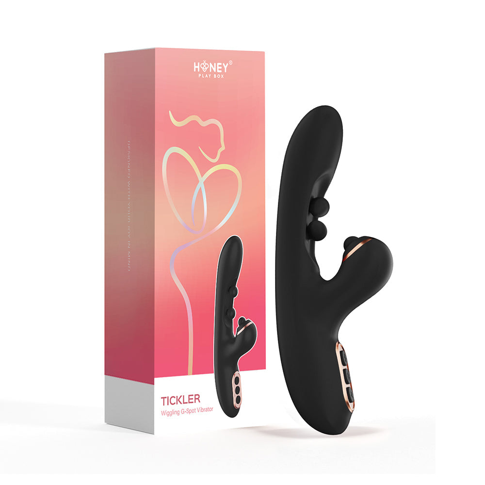 Honey Play Box Tickler Wiggling G-Spot Vibrator-Black