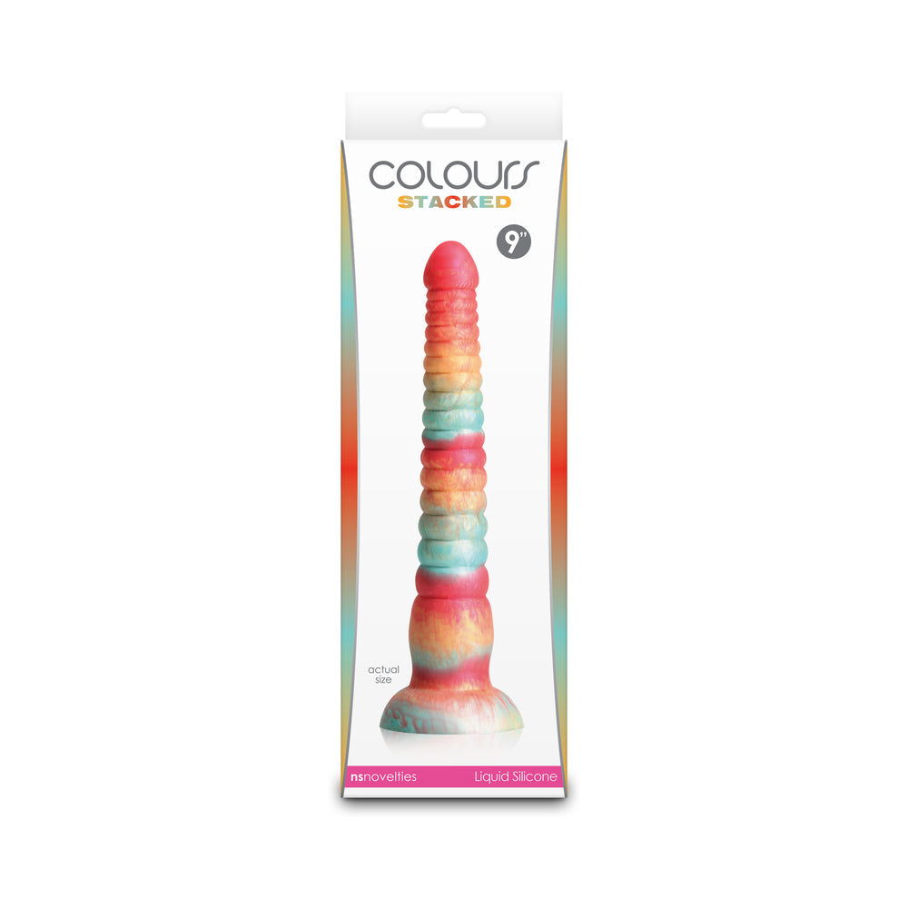 Colours Stacked 9" Dildo - Red/Gold