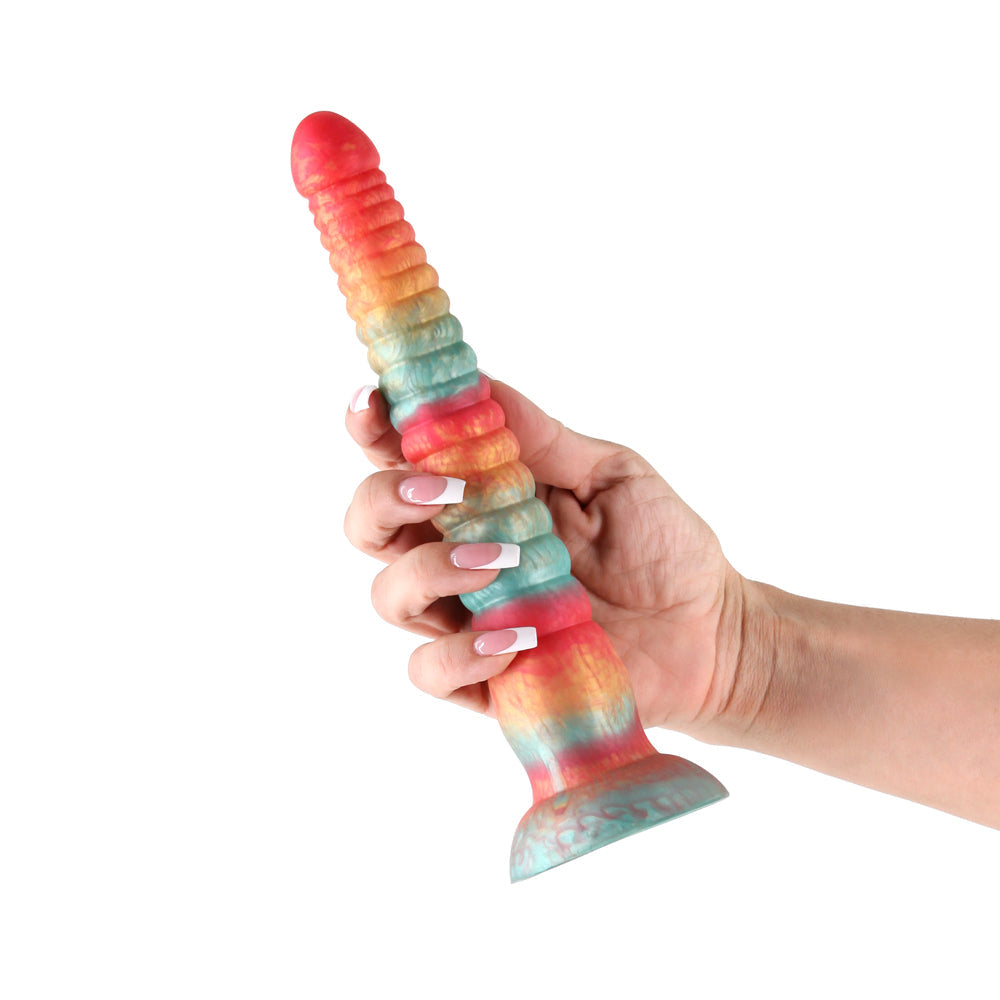 Colours Stacked 9" Dildo - Red/Gold