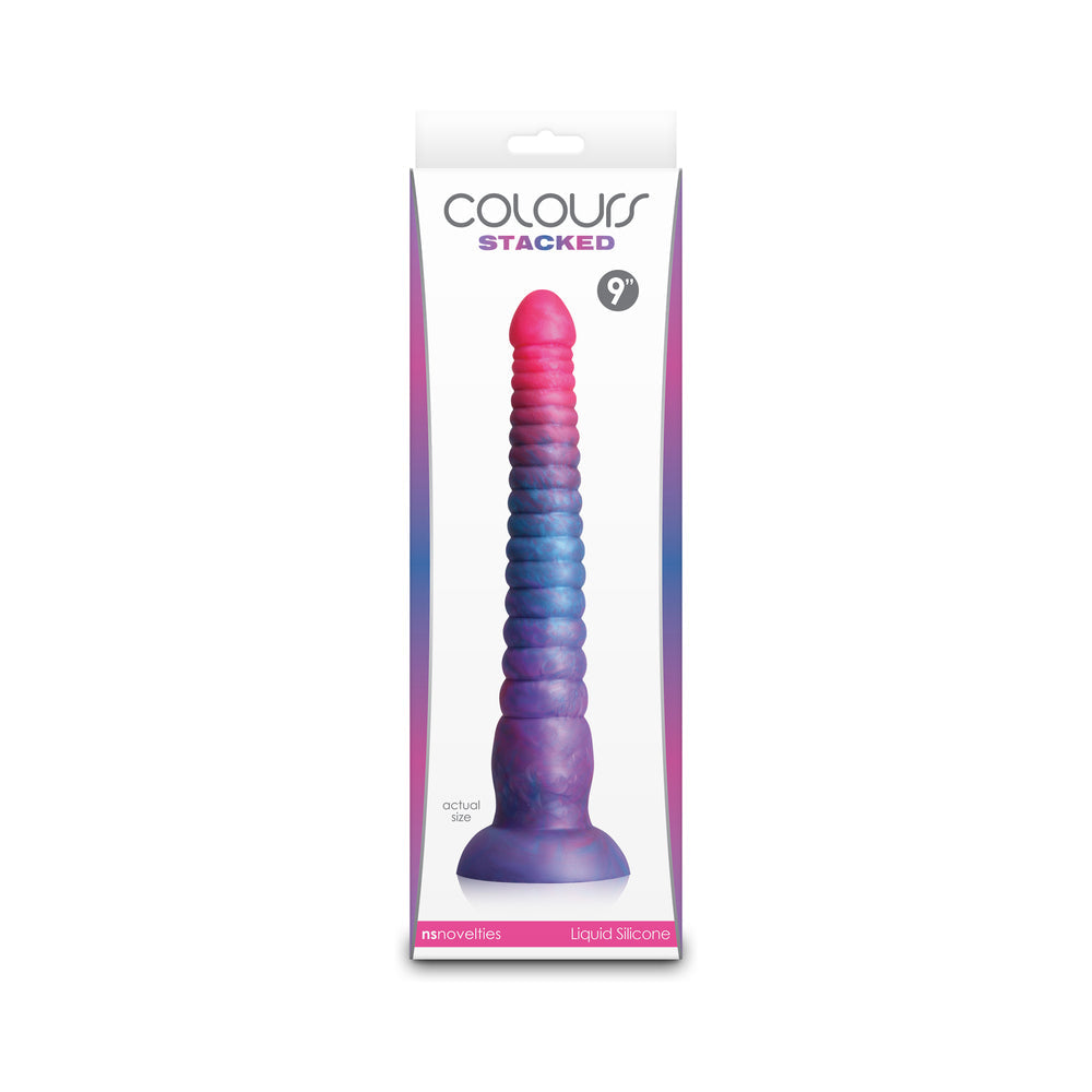 Colours Stacked 9" Dildo - Pink/Blue
