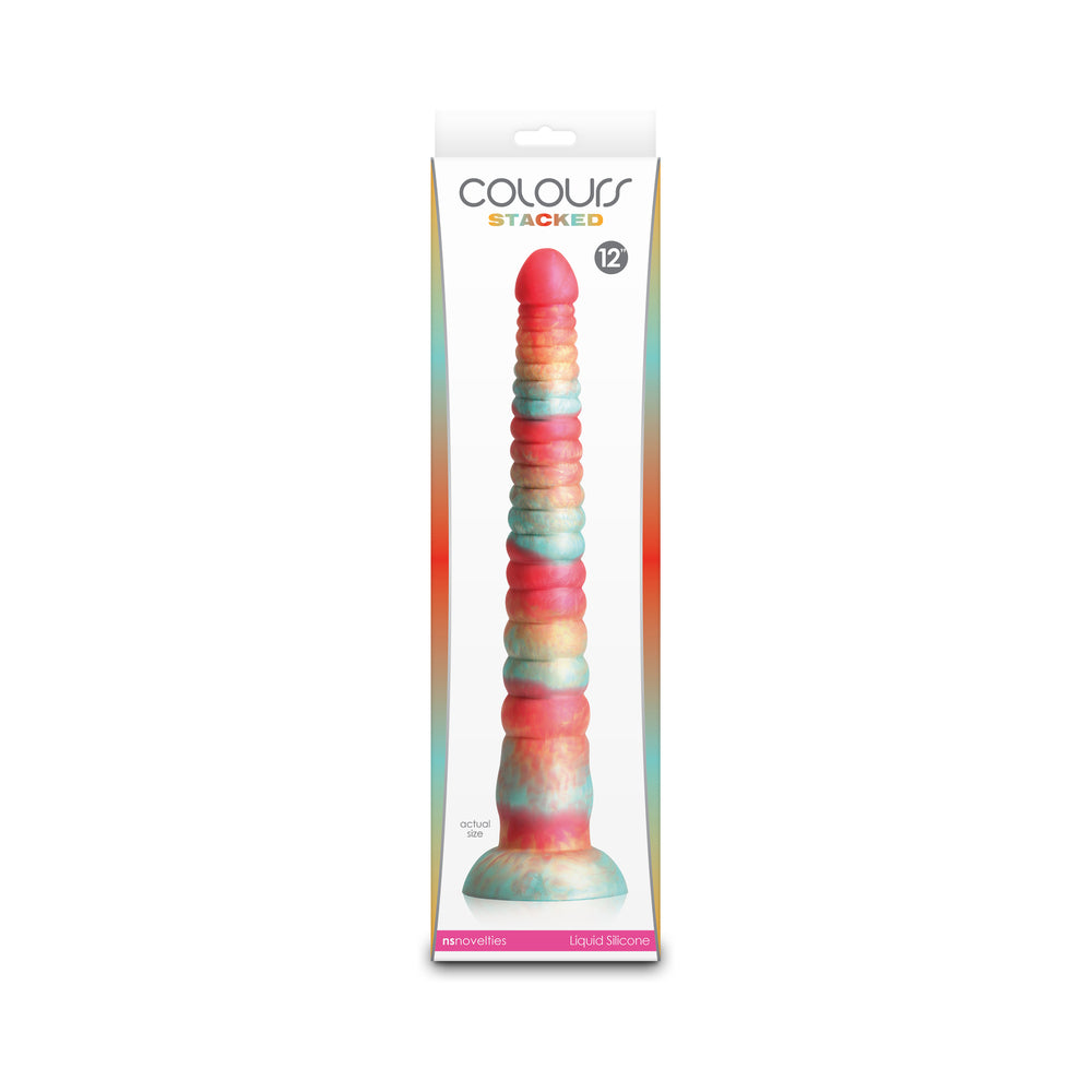 Colours Stacked 12" Dildo - Red/Gold