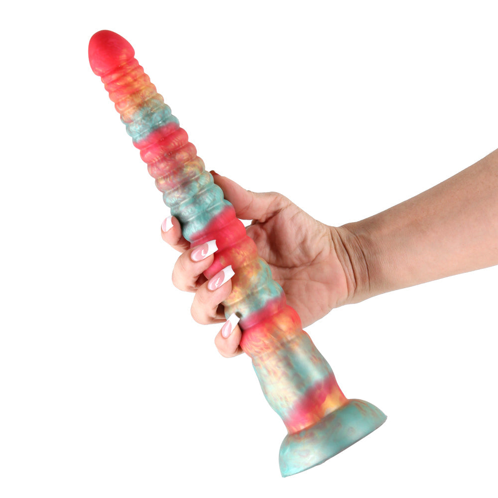 Colours Stacked 12" Dildo - Red/Gold
