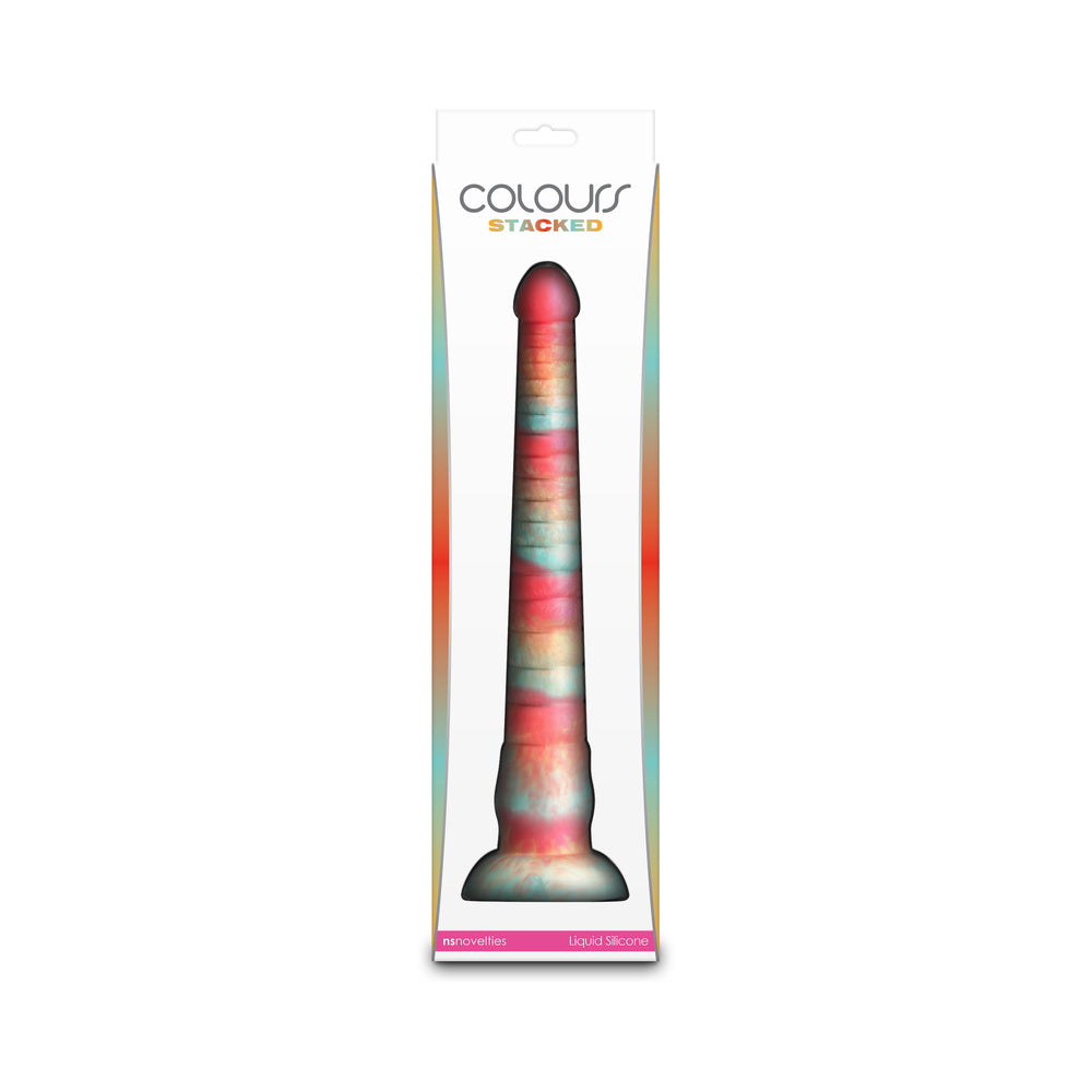 Colours Stacked 12" Dildo - Red/Gold
