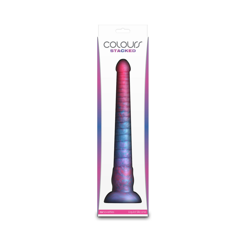 Colours Stacked 12" Dildo - Pink/Blue