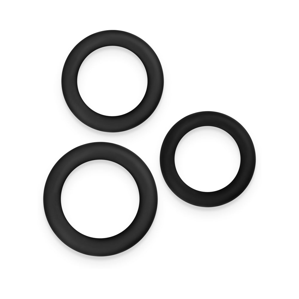 Renegade Slim Cock Rings - Black, 3 pc Set