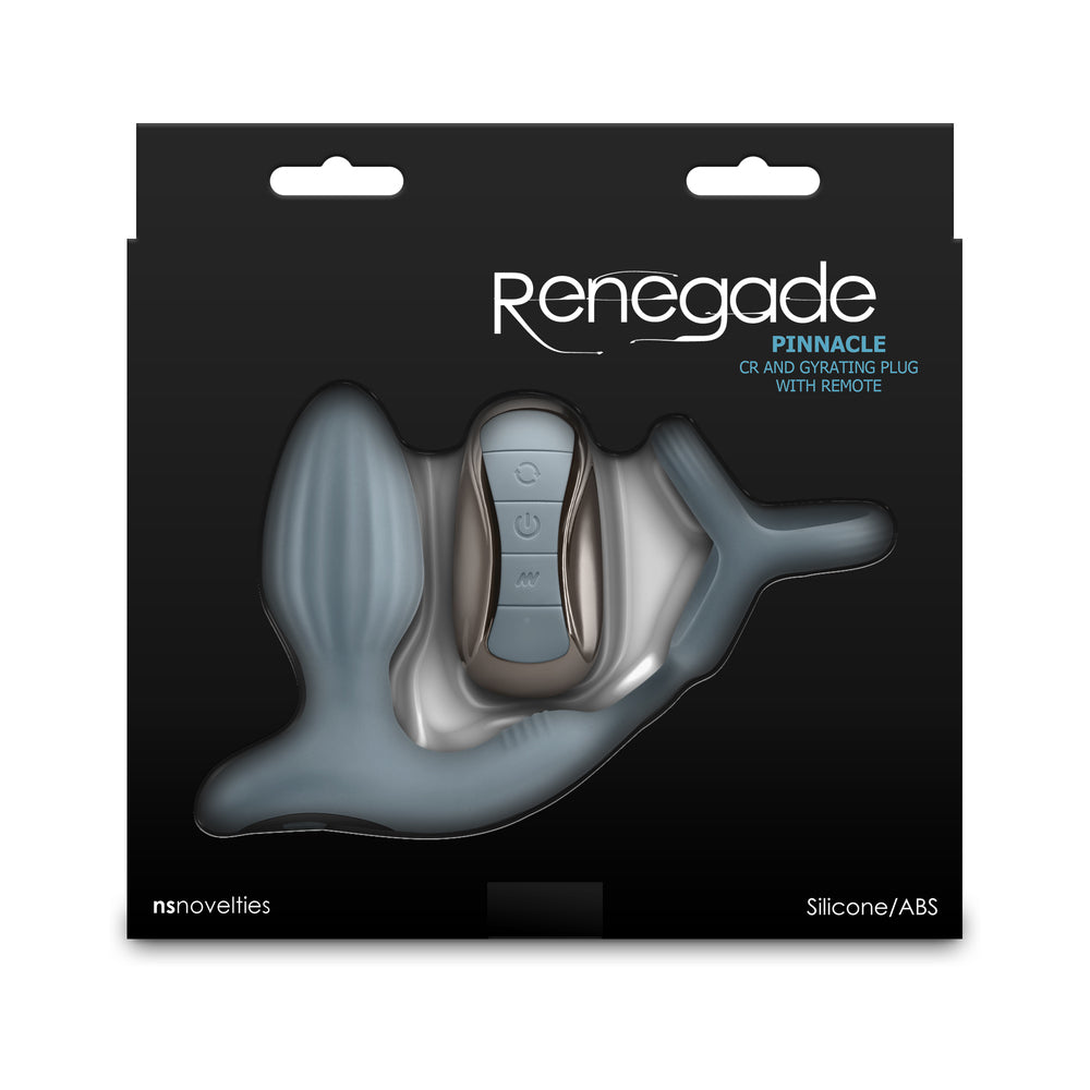 Renegade Pinnacle Cock Ring & Gyrating Prostate Massager - Gray