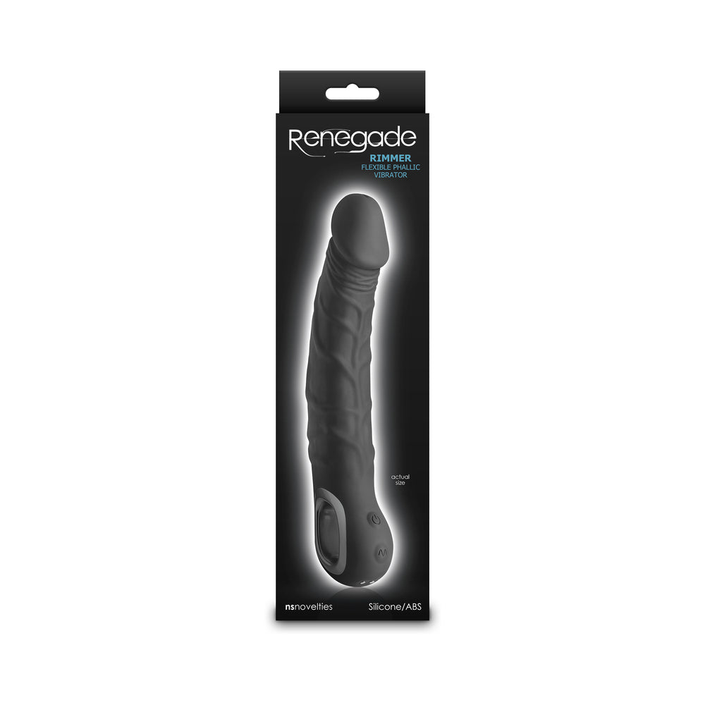 Renegade Rimmer Vibrating Dong w/Handle - Black