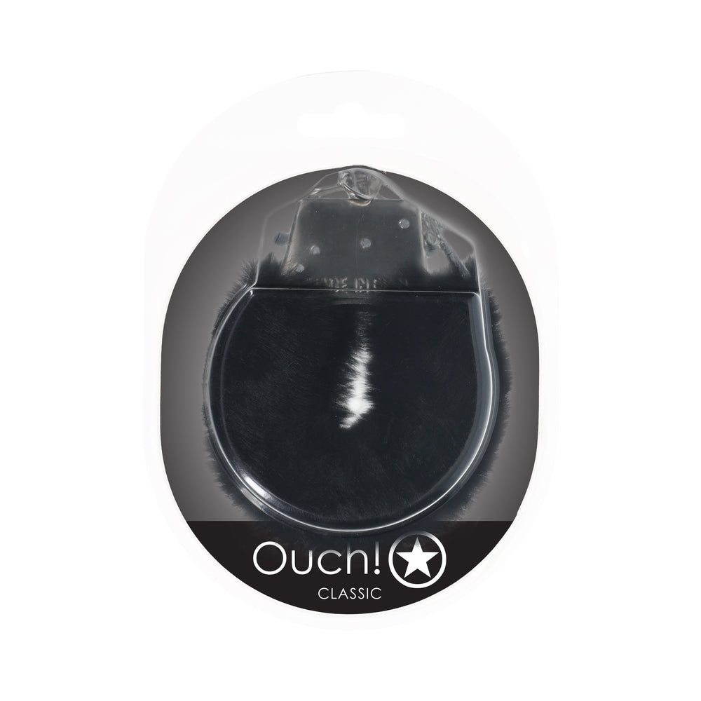 Shots Ouch! Classic Fluffy Handcuffs - Black