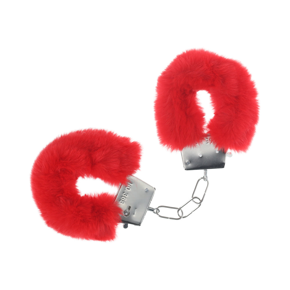 Shots Ouch! Classic Fluffy Handcuffs - Red