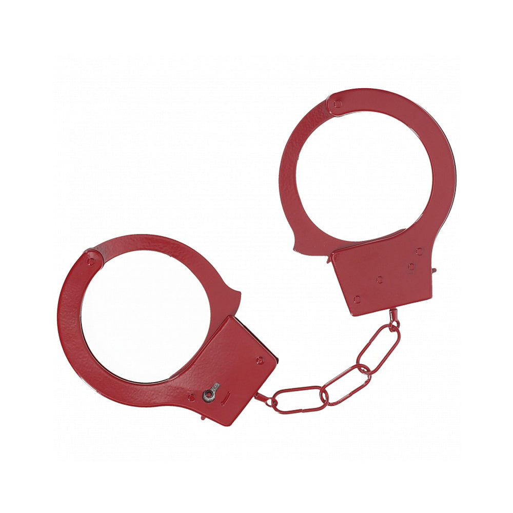 Shots Ouch! Classic Metal Handcuffs - Red