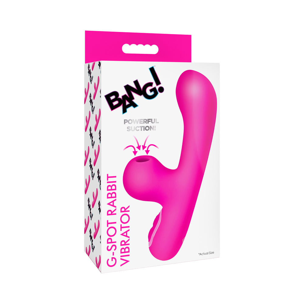 Bang! 10X G-Spot Rabbit Vibrator w/Suction - Pink