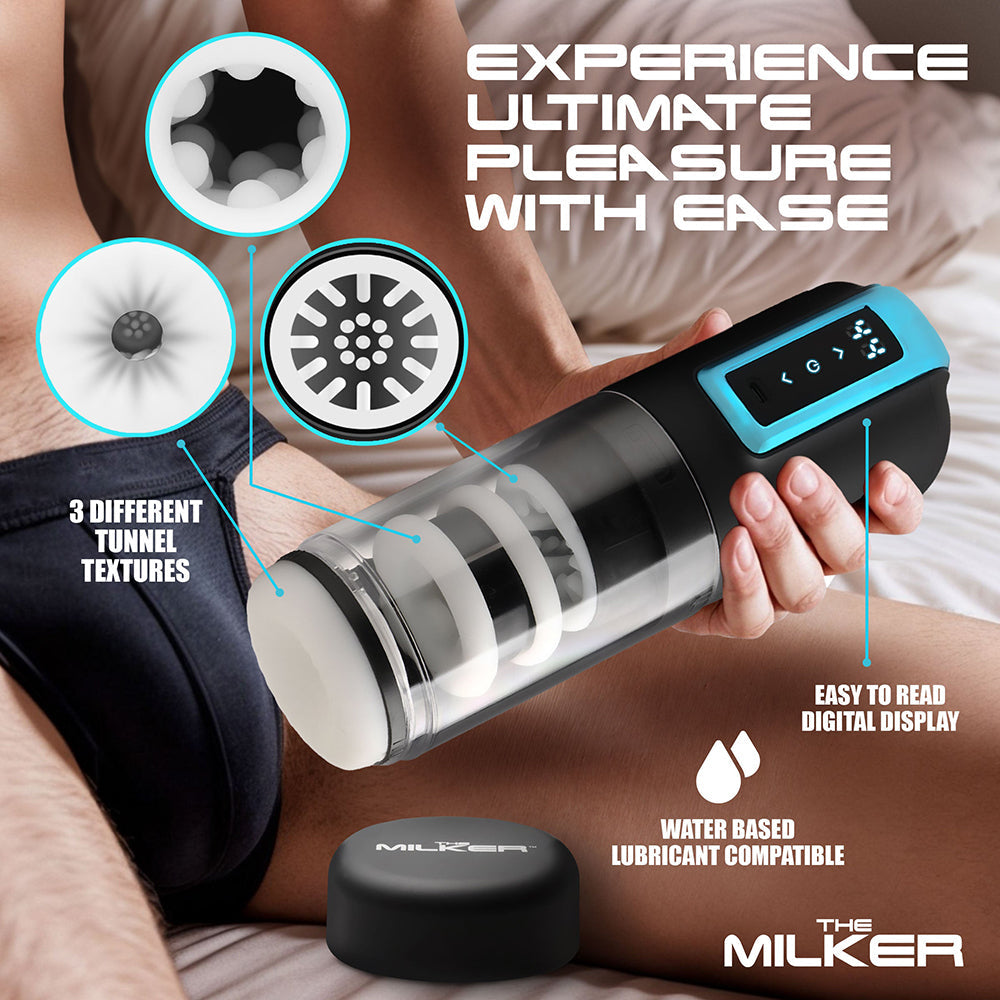 The Milker Roto-Stroke Thrusting & Rotating Masturbator - Black