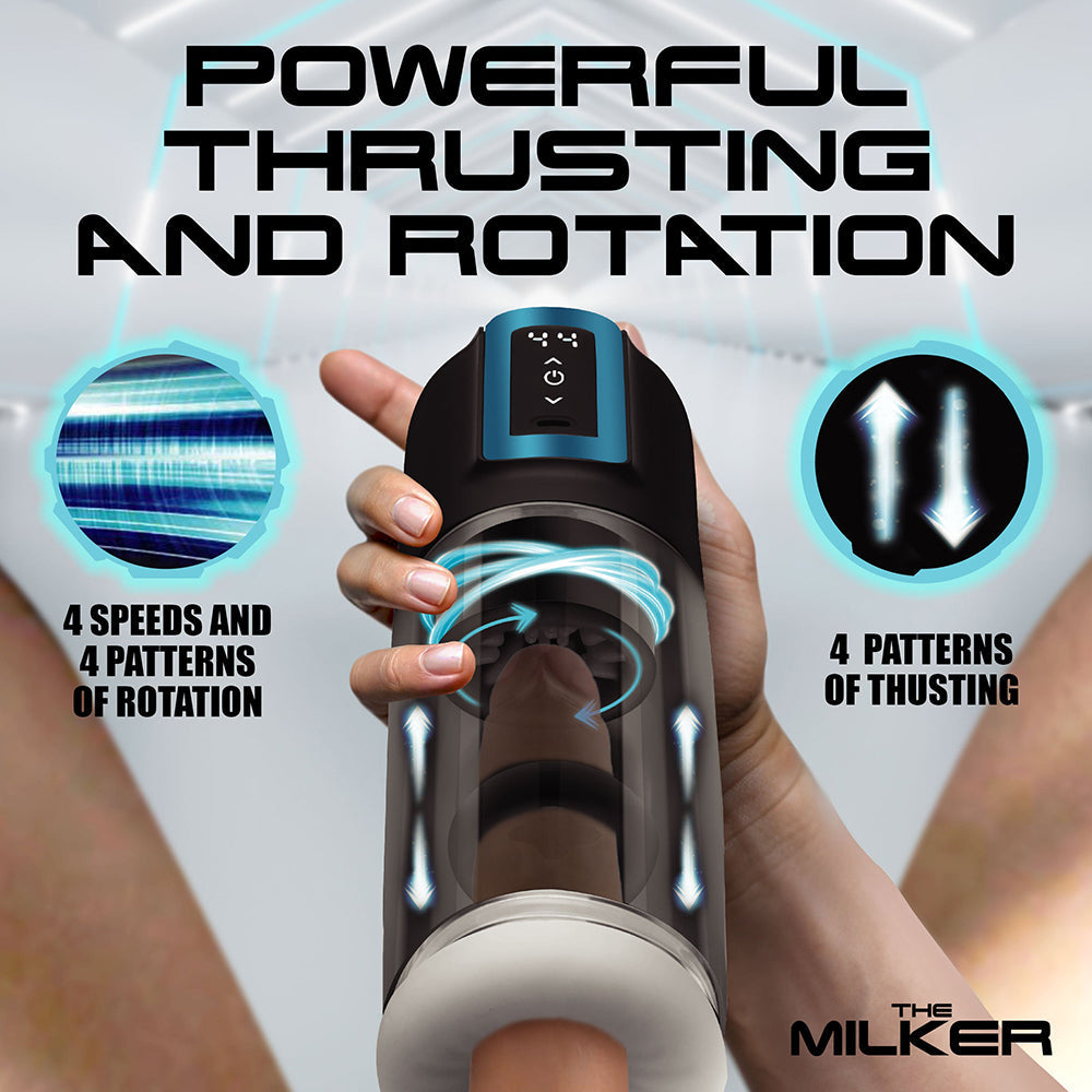 The Milker Roto-Stroke Thrusting & Rotating Masturbator - Black