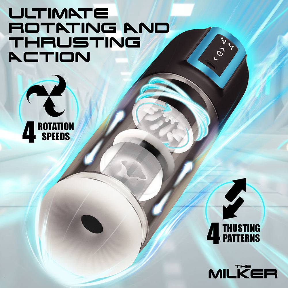 The Milker Roto-Stroke Thrusting & Rotating Masturbator - Black