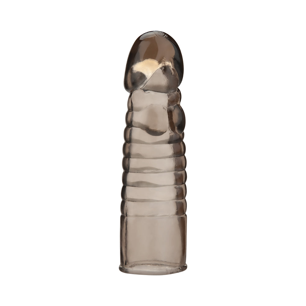 Blue Line C & B 6" Ribbed Realistic Penis Enhancing Sleeve Extension - Smoke