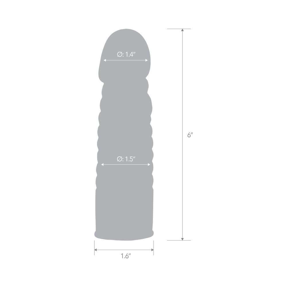 Blue Line C & B 6" Ribbed Realistic Penis Enhancing Sleeve Extension - Smoke