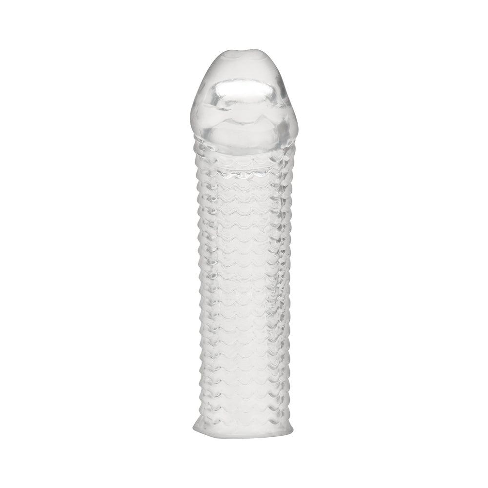 Blue Line C & B 6.5" Textured Penis Enhancing Sleeve Extension - Clear