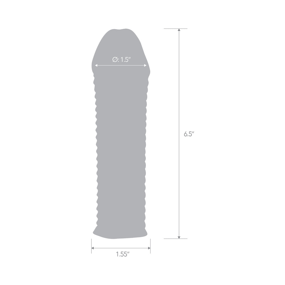 Blue Line C & B 6.5" Textured Penis Enhancing Sleeve Extension - Clear