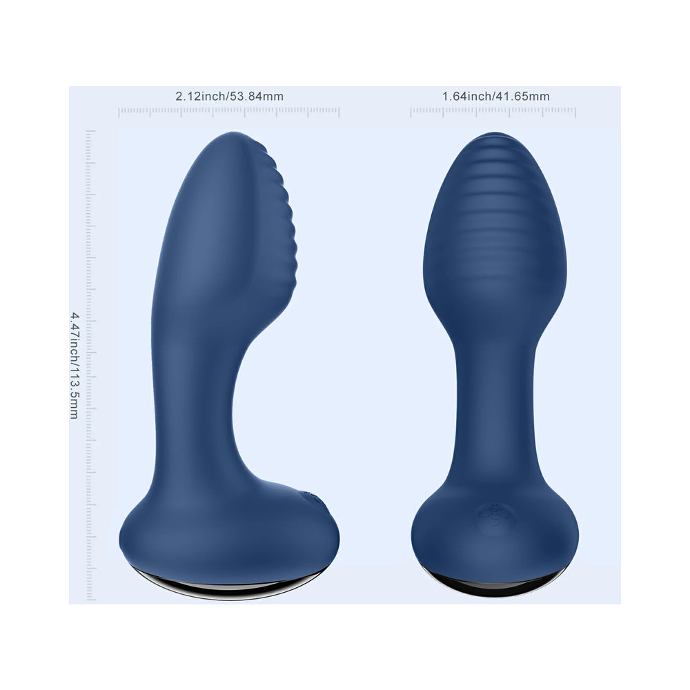 Honey Play Box Frenzy Pressure Sensing Rotating Butt Plug-Blue