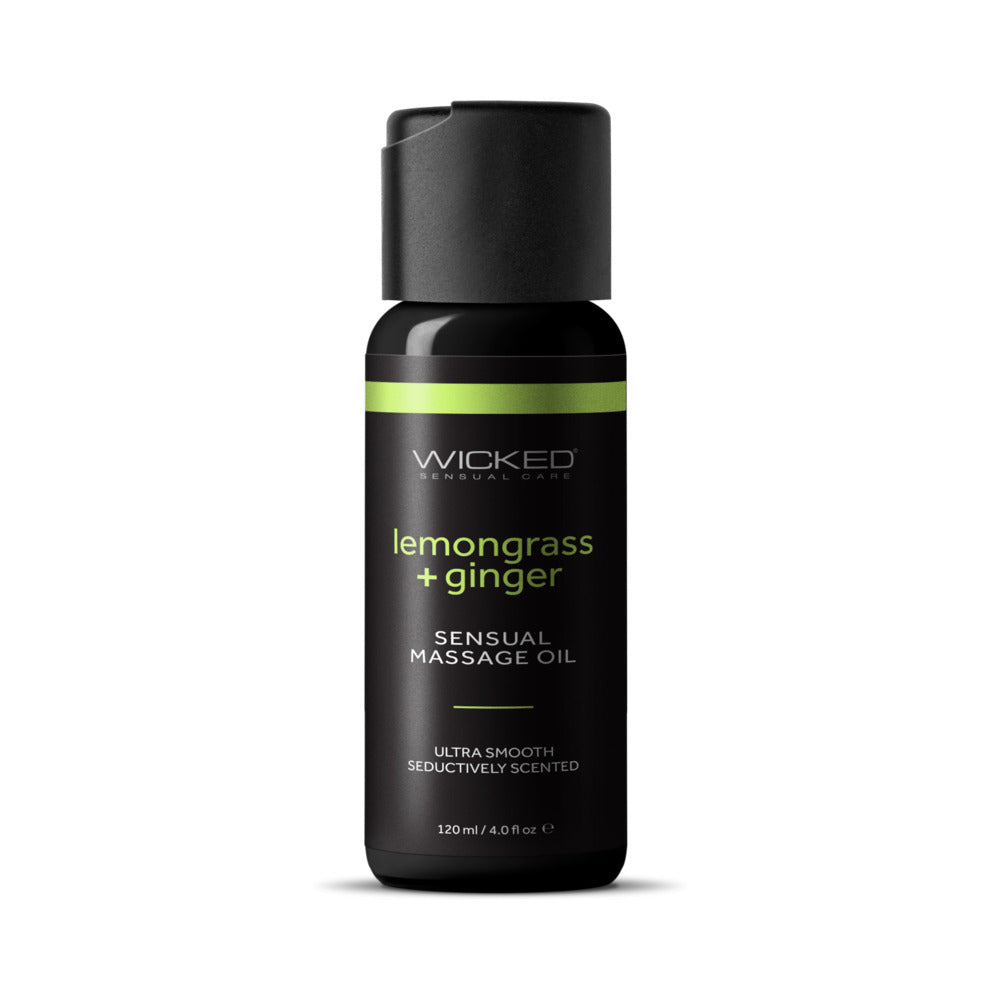 Wicked Sensual Care Sensual Massage Oil-Lemongrass and Ginger 4oz