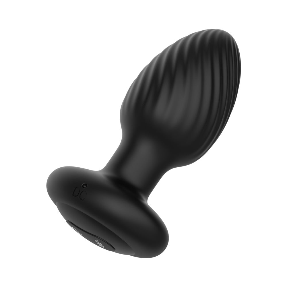 Nexus Tornado Rotating & Vibrating Large Butt Plug w/Remote - Black