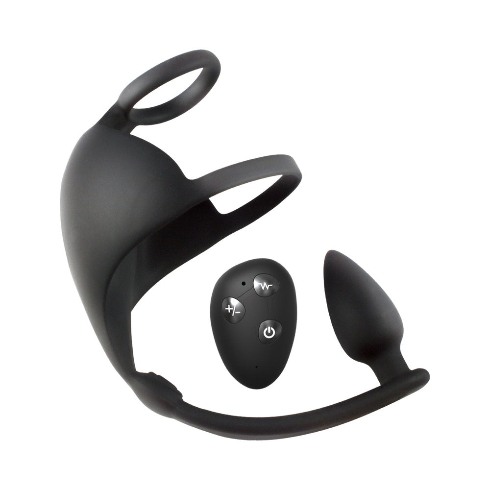 Magic Remote Scrotum Massager Plug-Black