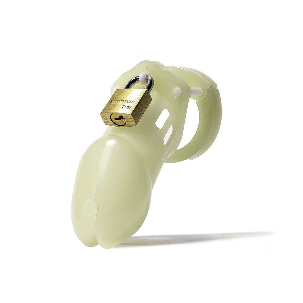 CB-6000 3 1/4" Cock Cage & Lock Set - Glow in the Dark