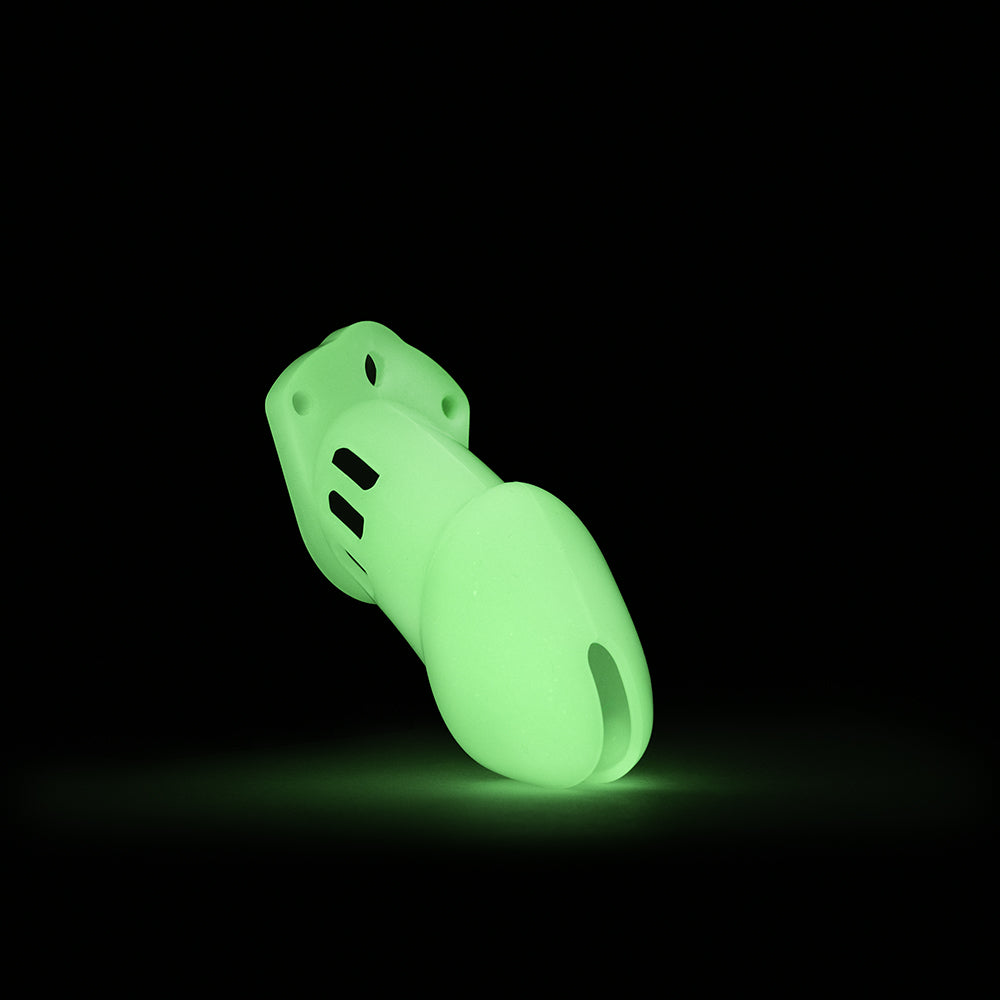 CB-6000 3 1/4" Cock Cage & Lock Set - Glow in the Dark