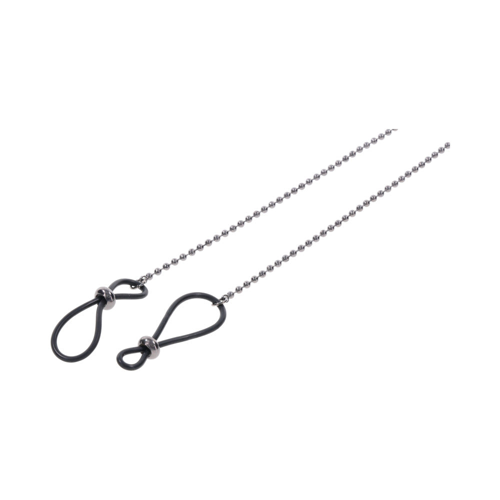 Sex & Mischief Ex's & Oh's Body Jewelry w/Nipple Ties - Black