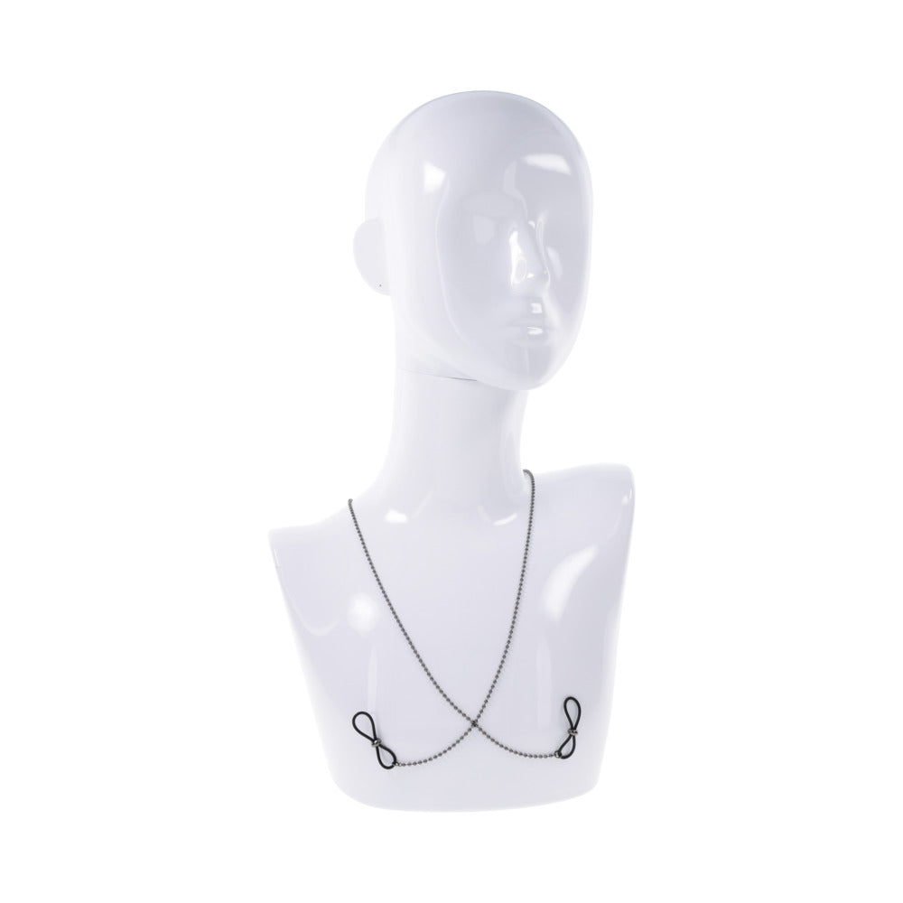 Sex & Mischief Ex's & Oh's Body Jewelry w/Nipple Ties - Black