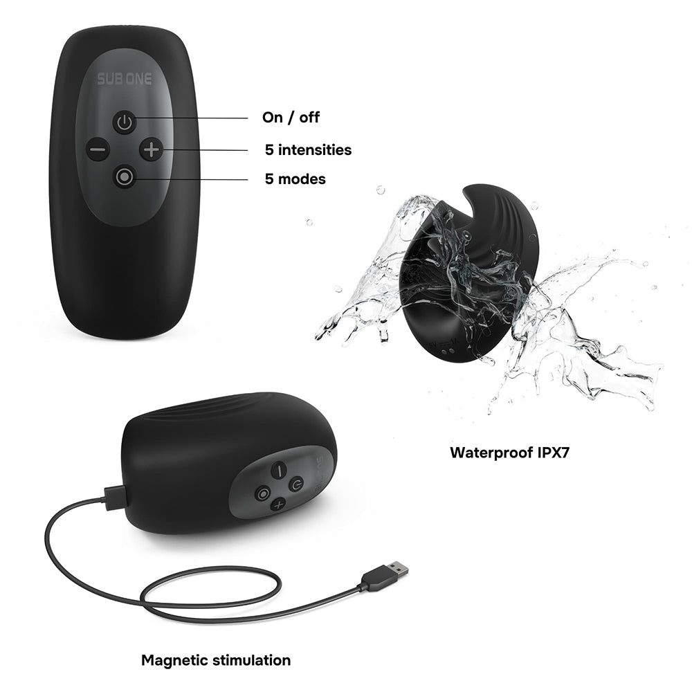 Man.wand Sub One Vibrating Tapping Masturbator-Infinite Black