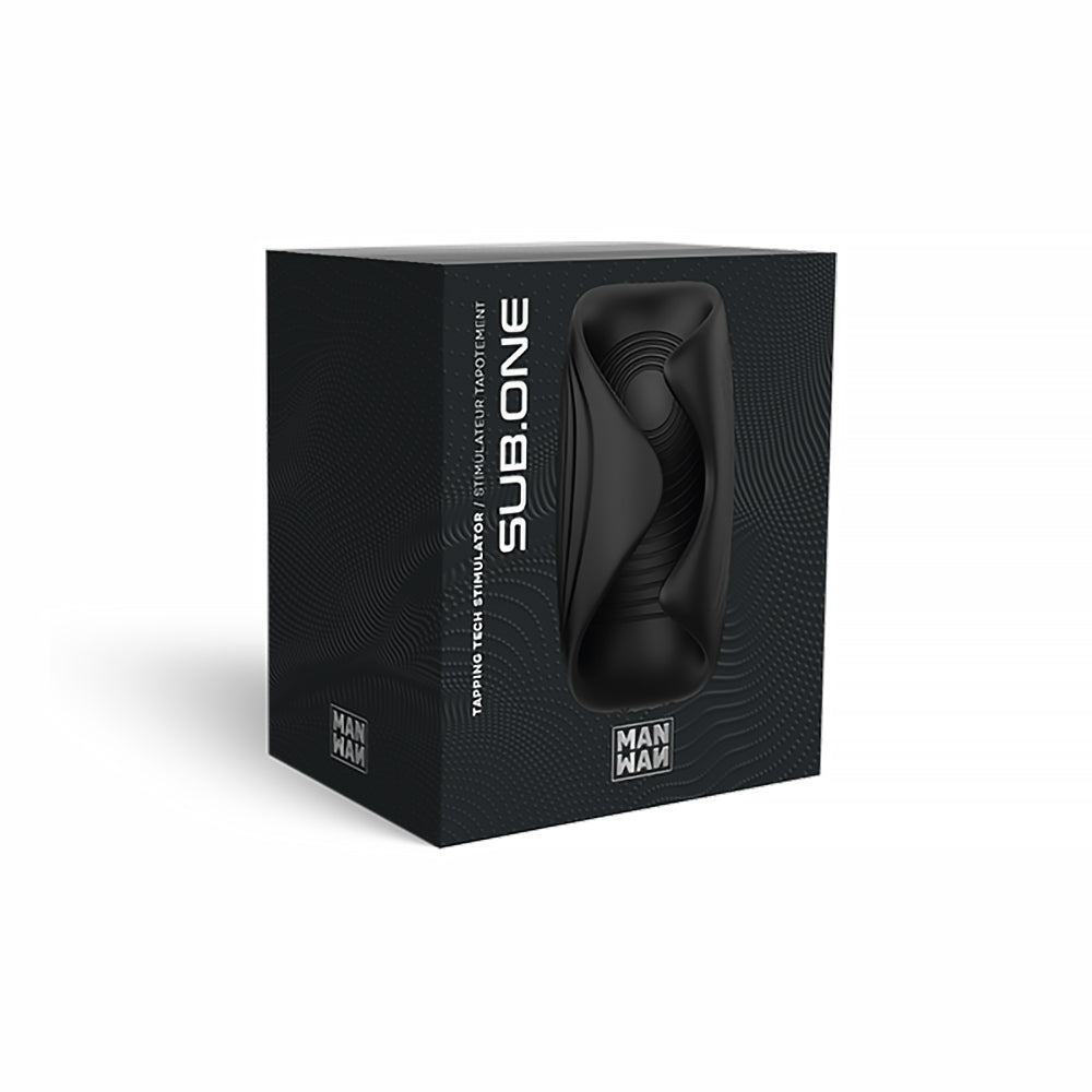 Man.wand Sub One Vibrating Tapping Masturbator-Infinite Black