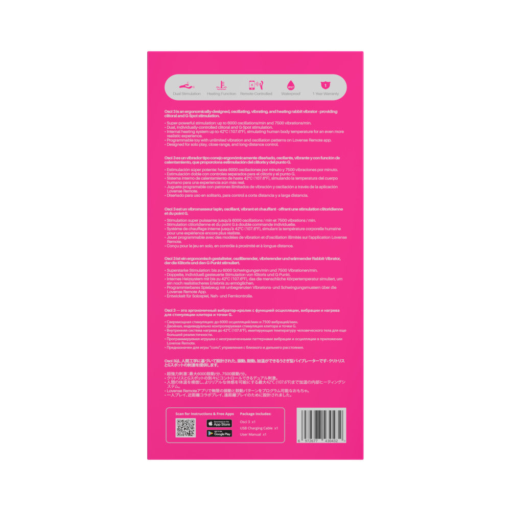 Lovense Osci 3 Oscillating G Spot Vibrator - Pink
