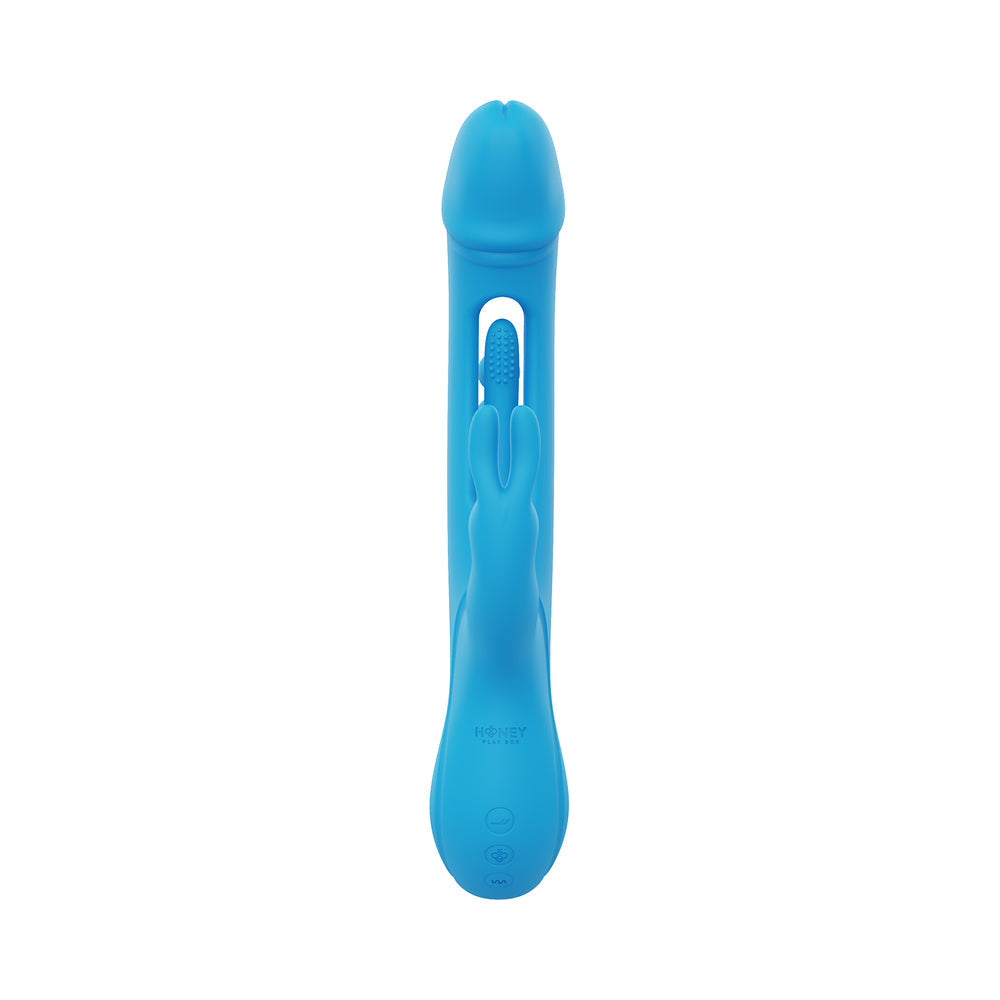 Trilux Kinky Finger Rabbit Vibrator w/Anal Beads - Blue