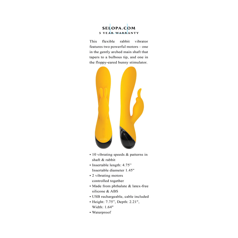 Selopa Buzzz Bunny Rabbit Vibrator - Yellow/Black