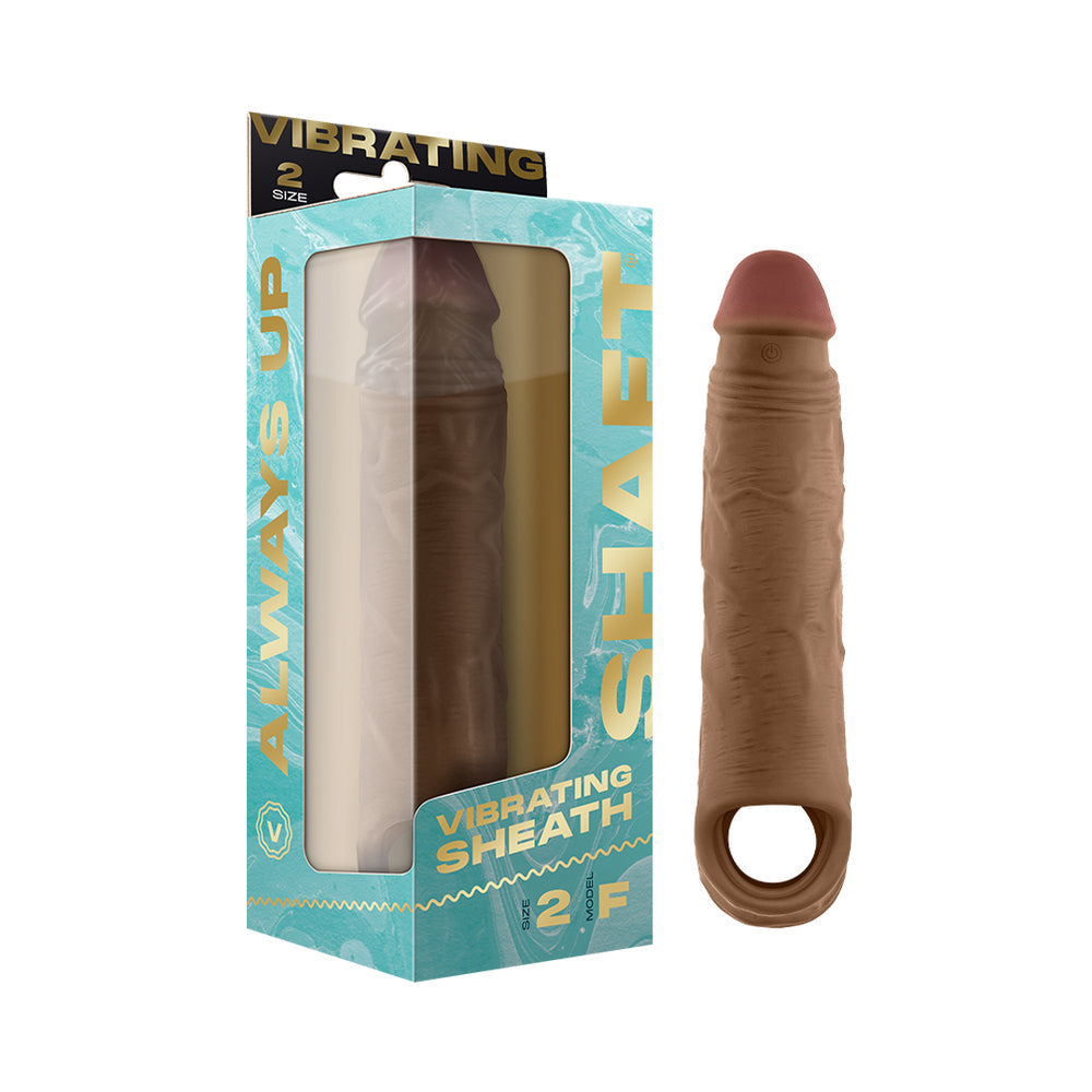 Shaft Flexskin Liquid Silicone 8.8" Vibrating Sheath - Mahogany