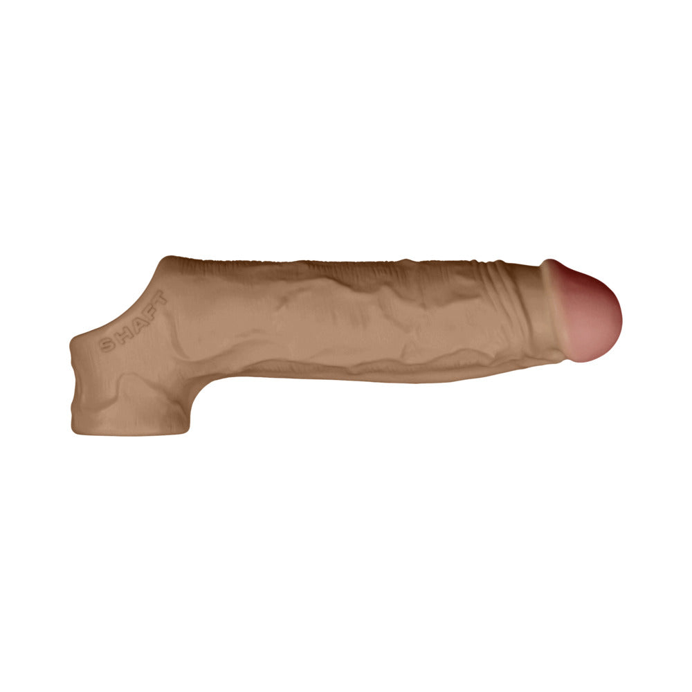 Shaft Flexskin Liquid Silicone 8.8" Vibrating Sheath - Mahogany