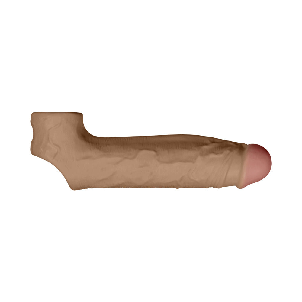 Shaft Flexskin Liquid Silicone 8.8" Vibrating Sheath - Mahogany