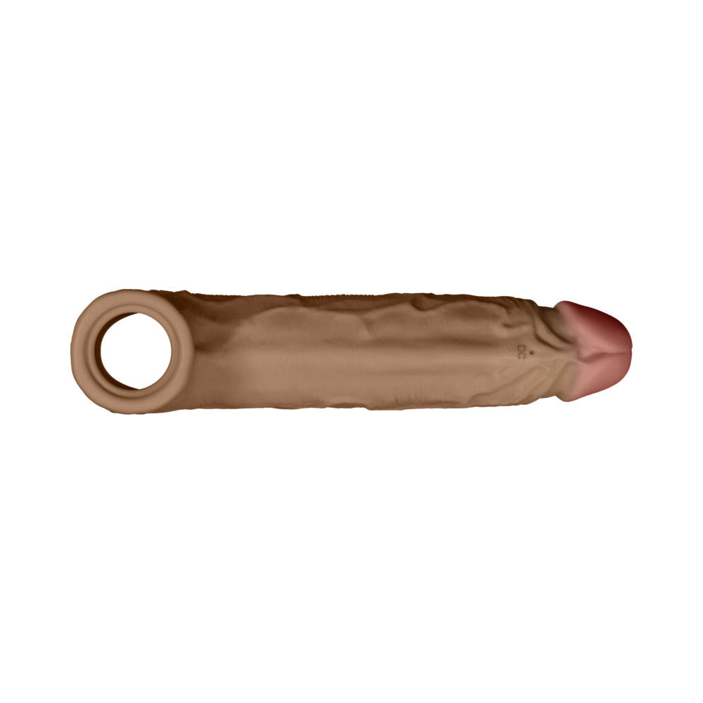 Shaft Flexskin Liquid Silicone 8.8" Vibrating Sheath - Mahogany