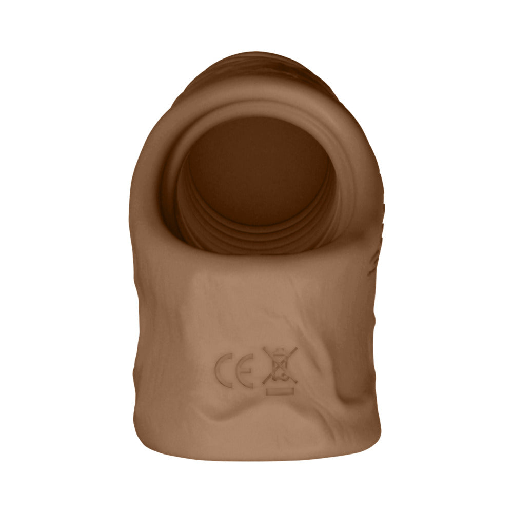 Shaft Flexskin Liquid Silicone 8.8" Vibrating Sheath - Mahogany