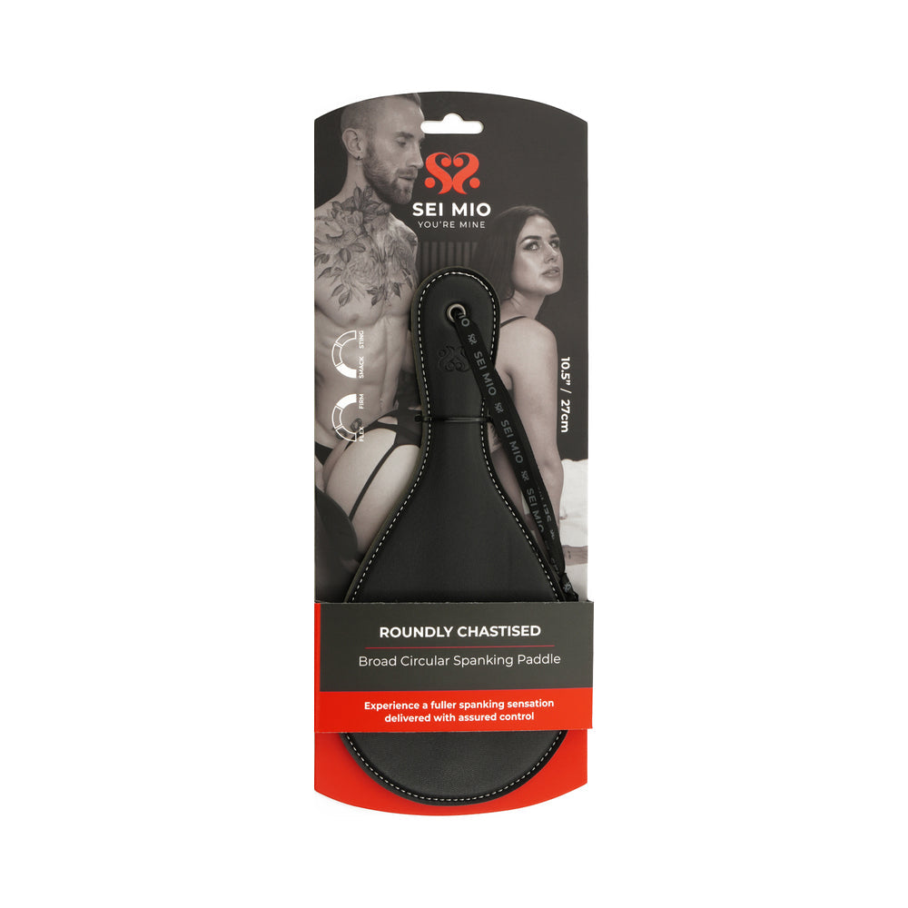 Sei Mio Roundly Chastised Broad Circular Spanking Paddle - Black
