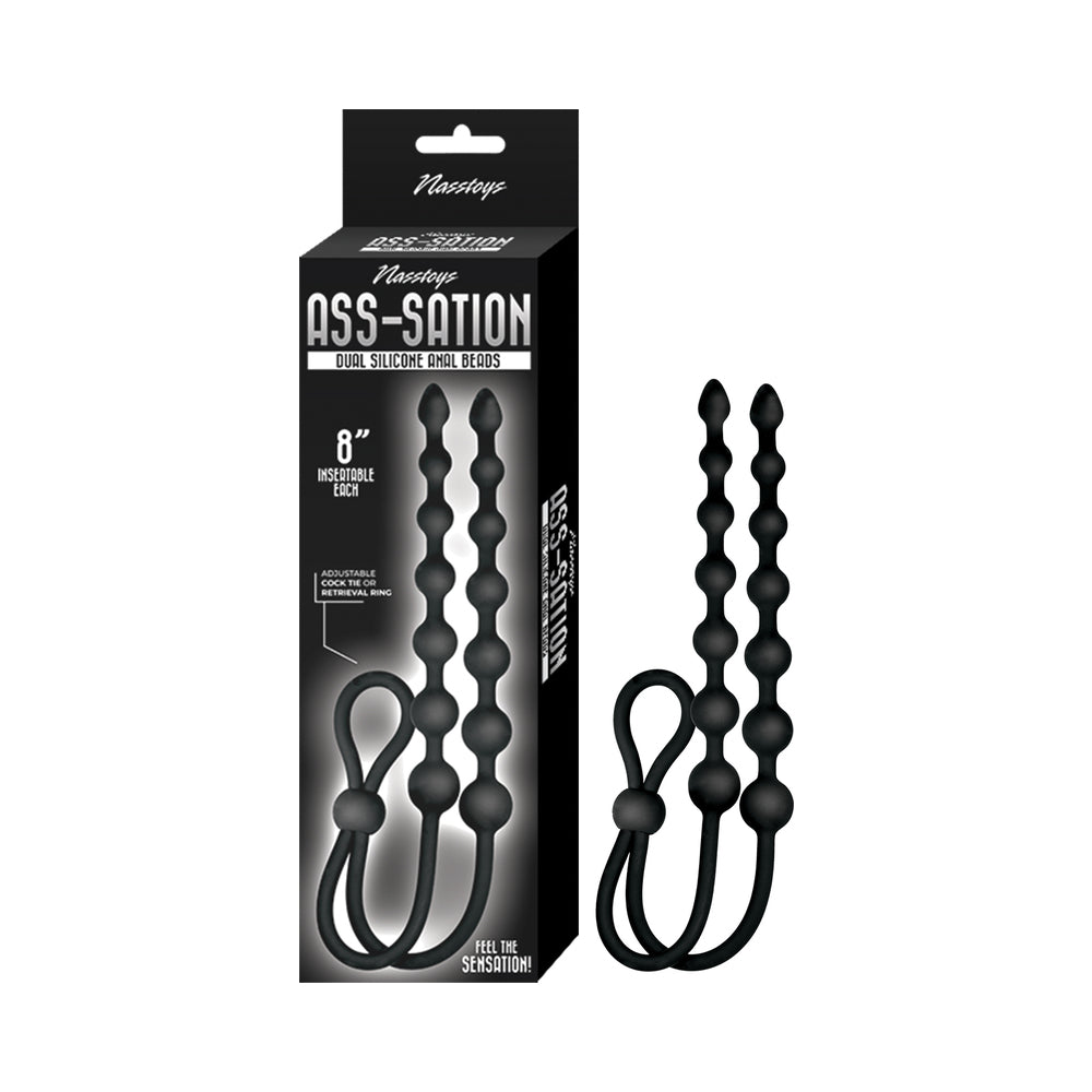 Ass-sation Dual-Ended Anal Beads - Black