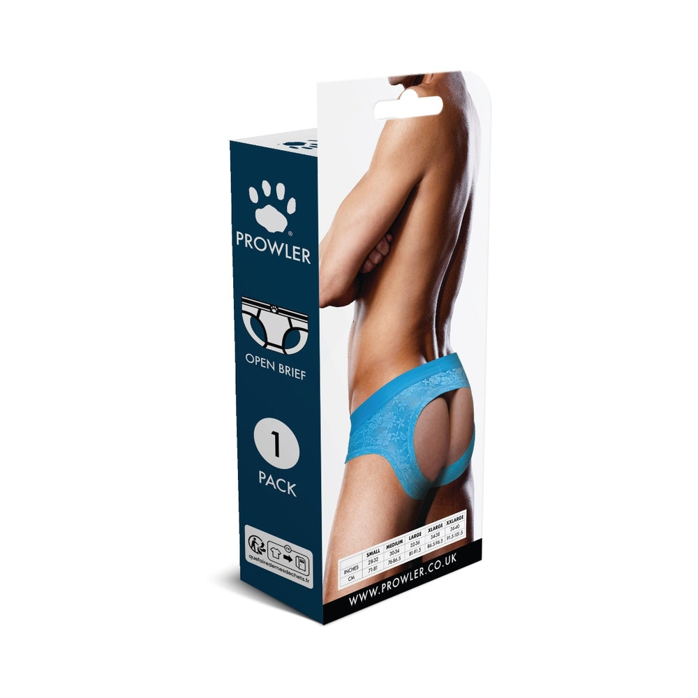 Prowler Lace Open Back Brief - Blue MD