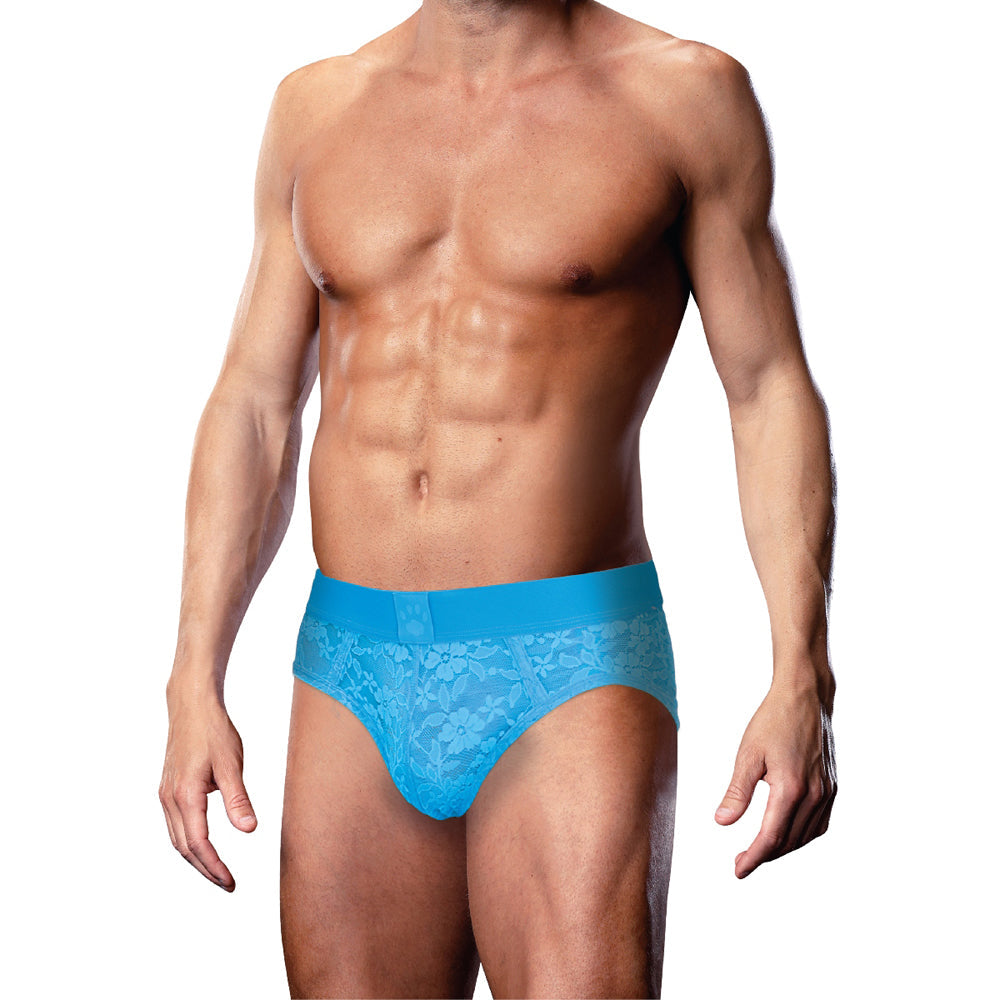 Prowler Lace Open Back Brief - Blue XL