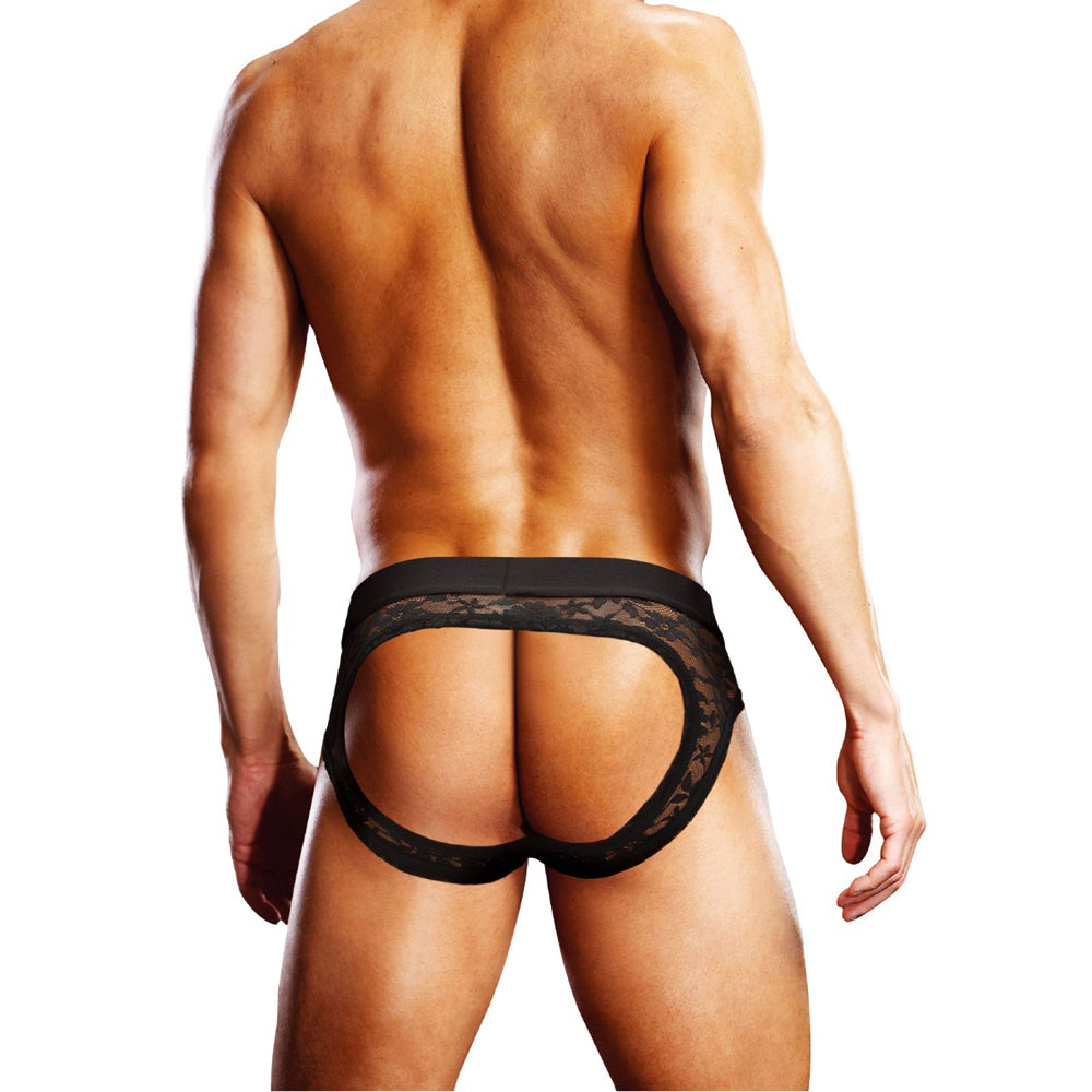 Prowler Lace Open Back Brief - Black XL