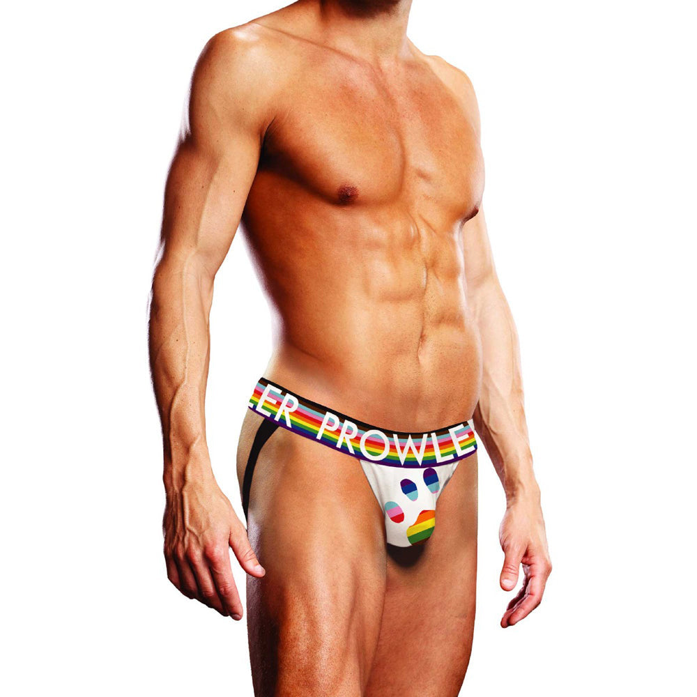 Prowler Oversized Paw Jock Strap - White/Multi LG