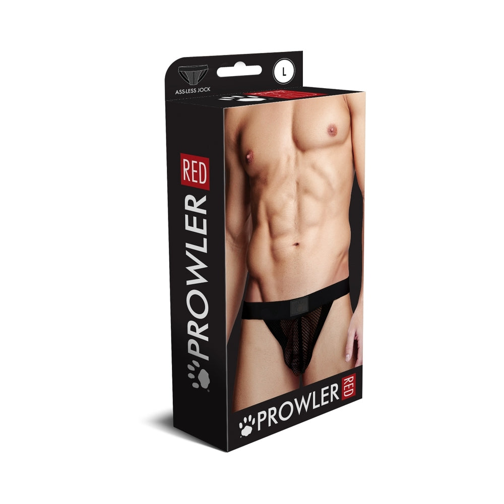 Prowler RED Fishnet Ass-less Jock - Black LG