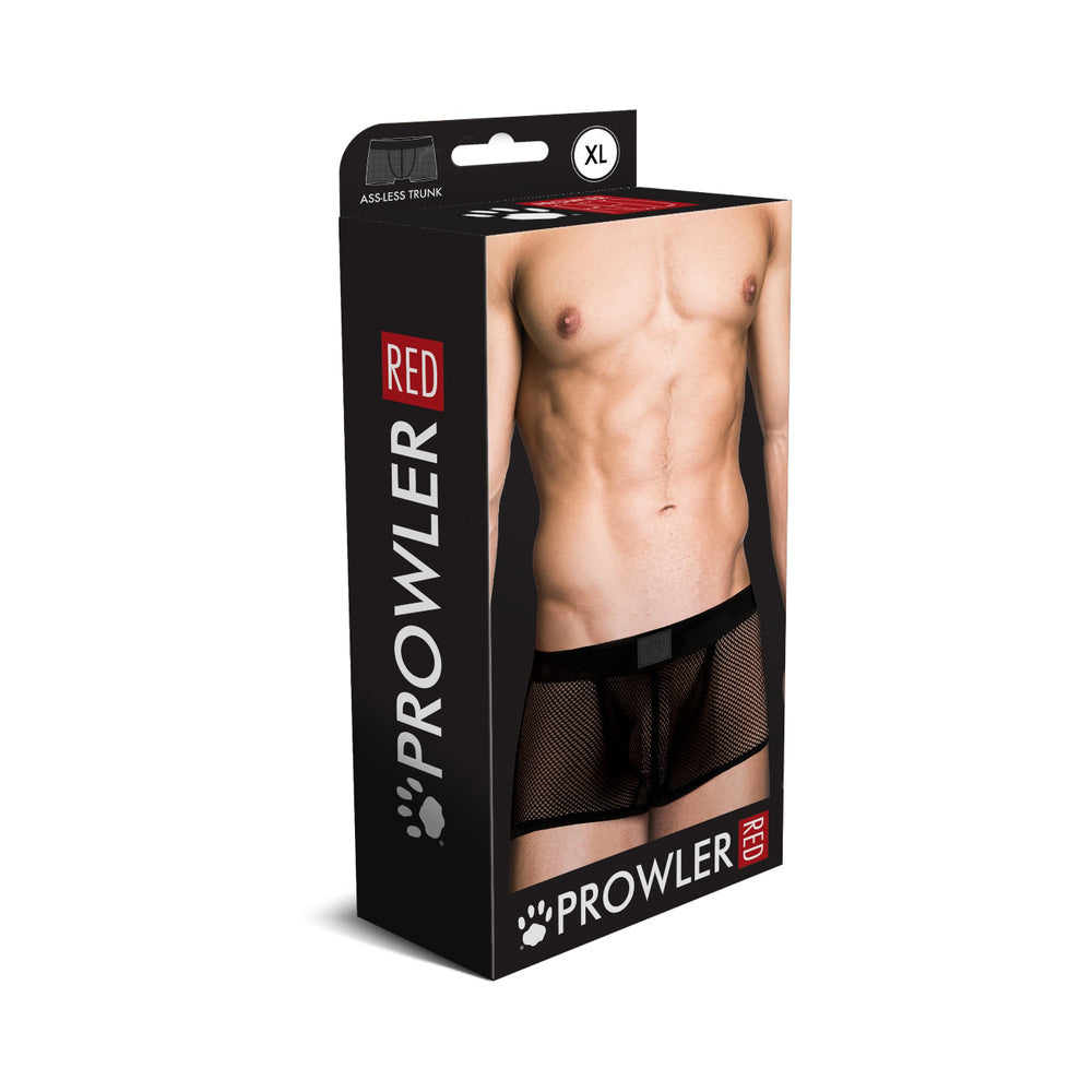 Prowler RED Fishnet Ass-less Trunk - Black XL