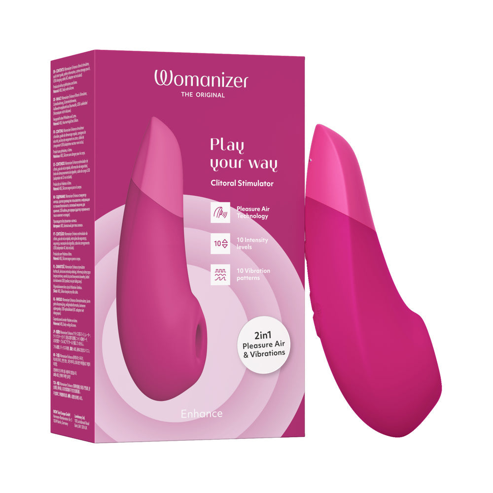 Womanizer Enhance 2 in 1 Pleasure Air & Vibrations - Vibrant Pink