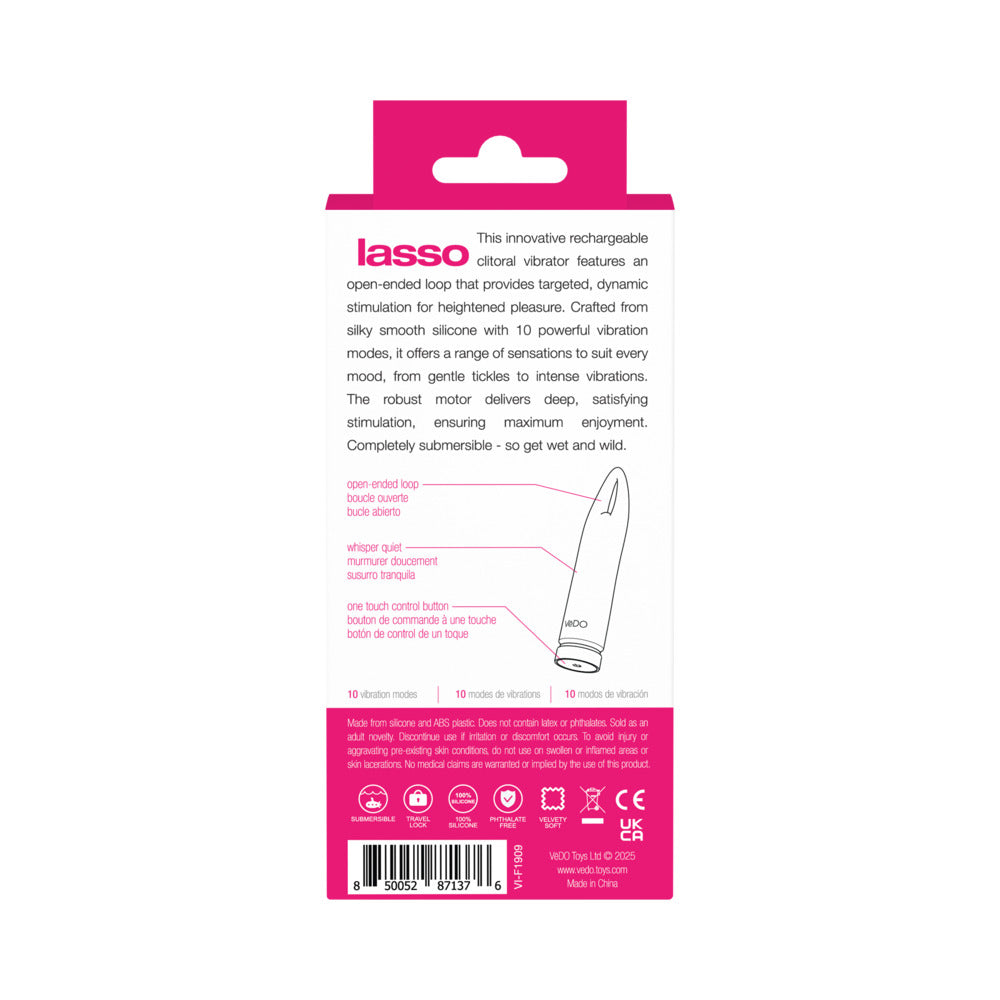 VeDO Lasso Rechargeable Bullet Vibe - Pink